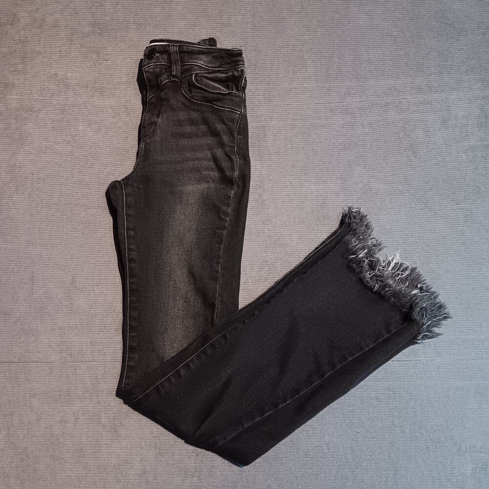 Kancan Estilo Skinny Ankle Stretch Jeans - Black Size 23 - Distressed Hem